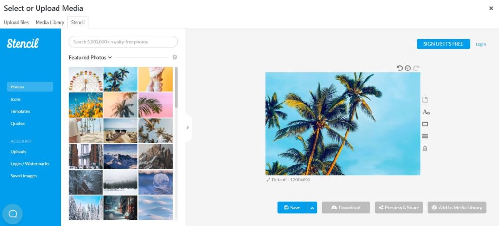 How to Create Website Images with Stencil - select Images